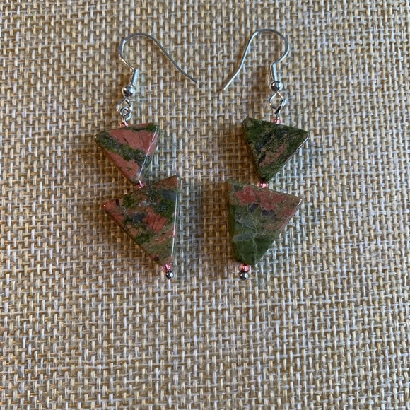 Unakite earrings in sterling NWT - Picture 4 of 5